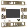 8 Piece Sonoma Oak TV Cabinet Set | Stylish & Practical Storage