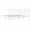 Metal Bed Frame with Headboard White 200x200 cm - Hipomarket