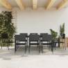 9 Piece Garden Dining Set Black Poly Rattan and Steel Size 200 cm table length Number of 8 