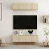 TV Cabinets 4 pcs Sonoma Oak 60x30x30 cm Engineered Wood Colour sonoma oak Quantity in Package 4 Width 60 cm 