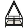 Kids Bed Frame Black 80x160 cm Solid Pine Wood | HipoMarket