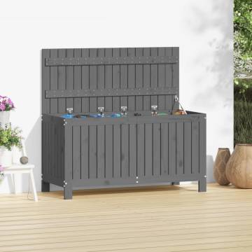 Garden Storage Box Grey 115x49x60 cm - Solid Pine Wood