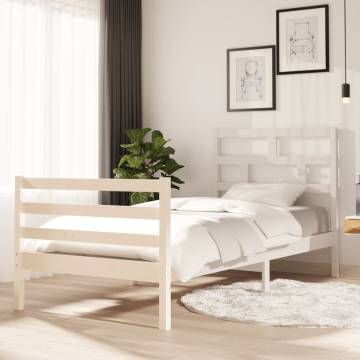 White Solid Pine Bed Frame 90x200 cm | Hipomarket