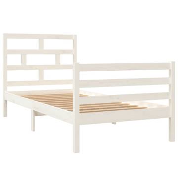 White Solid Pine Bed Frame 90x200 cm | Hipomarket