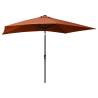 Terracotta LED Parasol - 2x3m Steel Pole for Outdoor Use