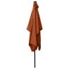 Terracotta LED Parasol - 2x3m Steel Pole for Outdoor Use