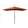 Terracotta LED Parasol - 2x3m Steel Pole for Outdoor Use