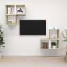 4 Piece White & Sonoma Oak TV Cabinet Set | Hipomarket