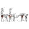 Christmas Reindeer Families - 180 LEDs Warm White Rattan