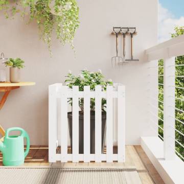 Garden Planter with Fence Design - Solid Pine Wood 70x70x70 cm