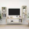 4 Piece TV Cabinet Set - Stylish White & Sonoma Oak Design