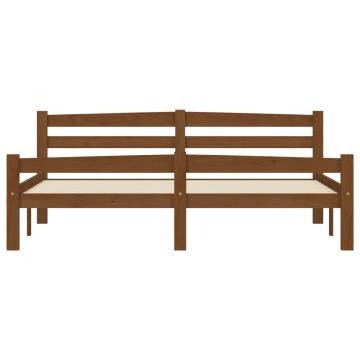 Honey Brown Solid Pinewood Bed Frame 160x200 cm | Hipomarket