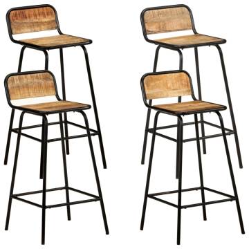 Stylish Bar Chairs (4 pcs) - Solid Mango Wood | HipoMarket