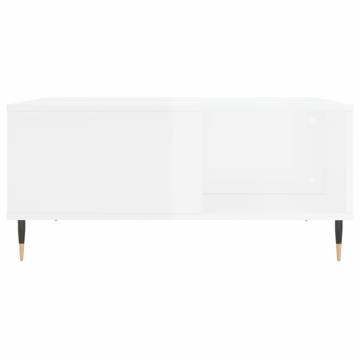 Elegant High Gloss White Coffee Table - 80x80cm | HipoMarket