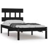 Black Solid Wood Bed Frame 100x200 cm | Stylish & Sturdy