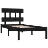 Black Solid Wood Bed Frame 100x200 cm | Stylish & Sturdy