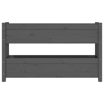 Planter Grey 112x25x66 cm Solid Wood Pine | Hipomarket