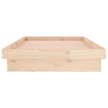 LED Bed Frame 90x200 cm in Solid Wood - Hipomarket