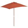 Outdoor Parasol with Wooden Pole 150x200 cm Terracotta Colour terracotta 