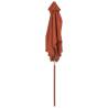 Outdoor Parasol with Wooden Pole 150x200 cm Terracotta