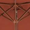 Outdoor Parasol with Wooden Pole 150x200 cm Terracotta