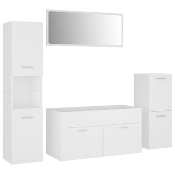 Stylish Bathroom Furniture Set - White Engineered Wood