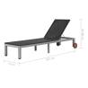 Sun Lounger with Wheels | Durable Poly Rattan Black