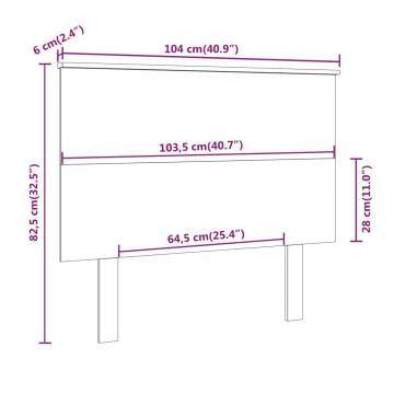 Stylish Grey Pine Bed Headboard - 104x6x82.5 cm | Hipomarket