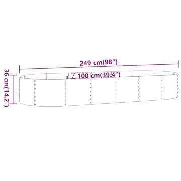 Garden Raised Bed Powder-coated Steel 249x100x36 cm Anthracite