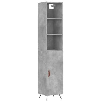 Stylish Highboard in Concrete Grey - 34.5x34x180 cm