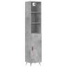 Stylish Highboard in Concrete Grey - 34.5x34x180 cm