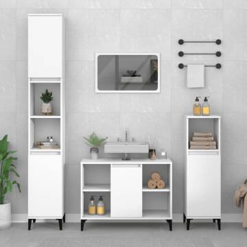 3 Piece Bathroom Furniture Set - Stylish White Design