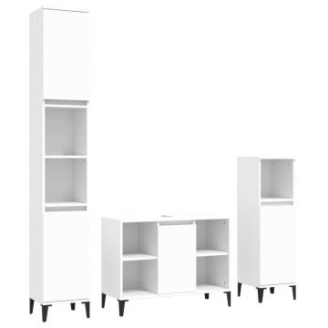 3 Piece Bathroom Furniture Set - Stylish White Design