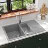 Granite Kitchen Sink Double Basin Grey - Durable & Stylish