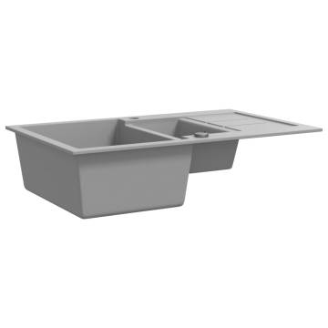 Granite Kitchen Sink Double Basin Grey - Durable & Stylish