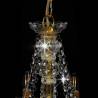 Elegant Golden Chandelier with Beads - 12 x E14 Bulbs