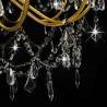 Elegant Golden Chandelier with Beads - 12 x E14 Bulbs