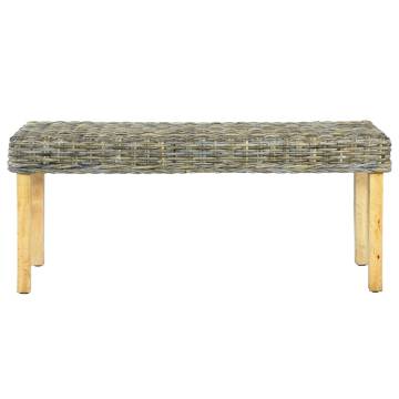 Natural Kubu Rattan & Mango Wood Bench - 110 cm