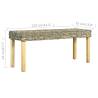 Natural Kubu Rattan & Mango Wood Bench - 110 cm