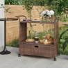 Bar Cart with Drawer Brown 100x45x97 cm Poly Rattan Colour brown 