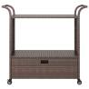 Stylish Brown Bar Cart with Drawer - Poly Rattan 100x45x97 cm