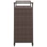 Stylish Brown Bar Cart with Drawer - Poly Rattan 100x45x97 cm