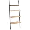 4-Tier Leaning Shelf - Light Brown & Black | Stylish Storage Solution