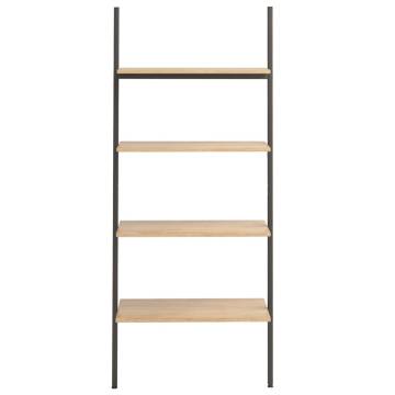 4-Tier Leaning Shelf - Light Brown & Black | Stylish Storage Solution