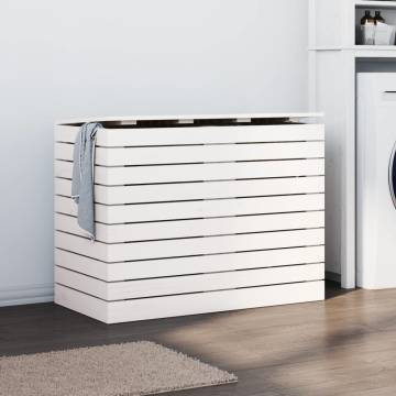 Laundry Basket White 88.5x44x66 cm | Solid Pine Storage