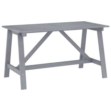 Stylish Garden Dining Table - Solid Acacia Wood Grey 140x70 cm