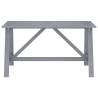 Stylish Garden Dining Table - Solid Acacia Wood Grey 140x70 cm