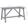 Stylish Garden Dining Table - Solid Acacia Wood Grey 140x70 cm