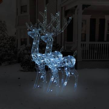 Acrylic Reindeer Christmas Decorations - Cold White 120 cm (2 pcs)