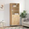 Highboard Sonoma Oak 69.5x34x180 cm Engineered Wood Colour sonoma oak Quantity in Package 1 Model 2 doors 2 drawers 